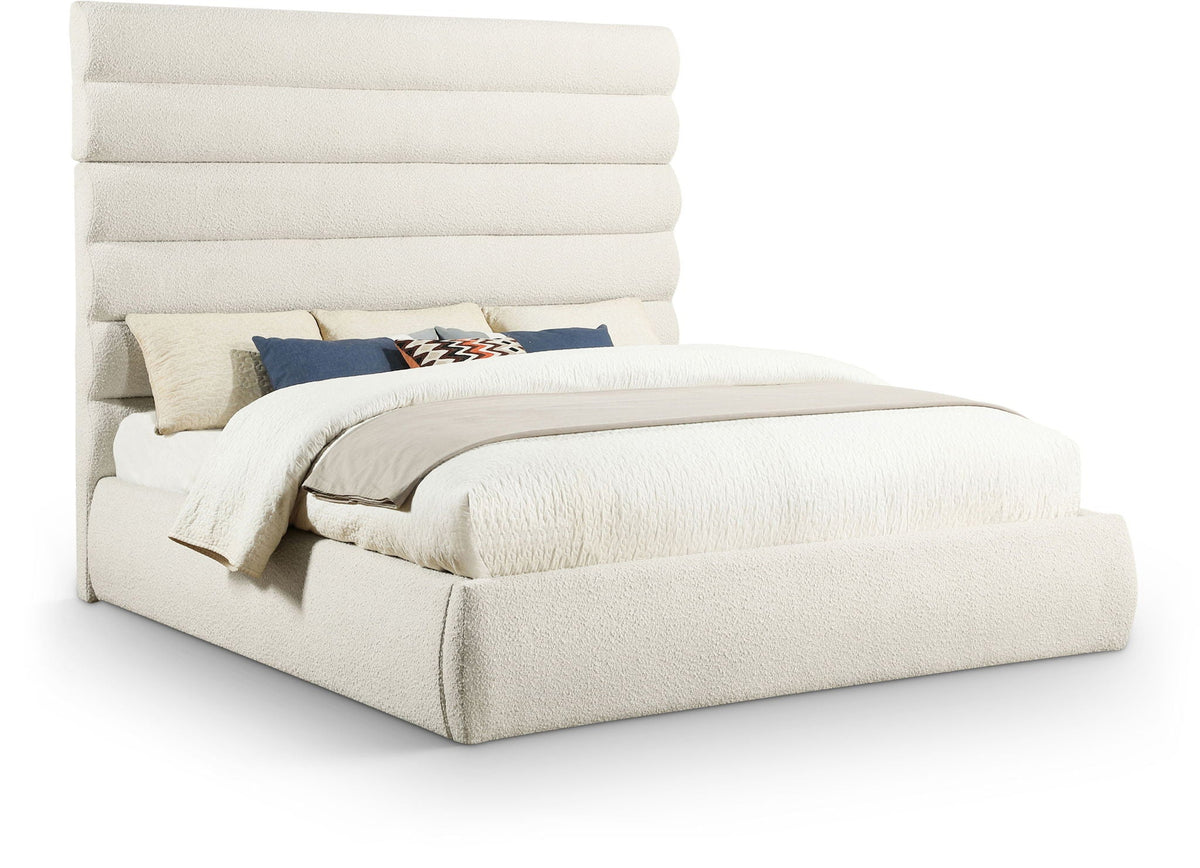 Adam - Boucle Fabric Bed With 70.5" Headboard