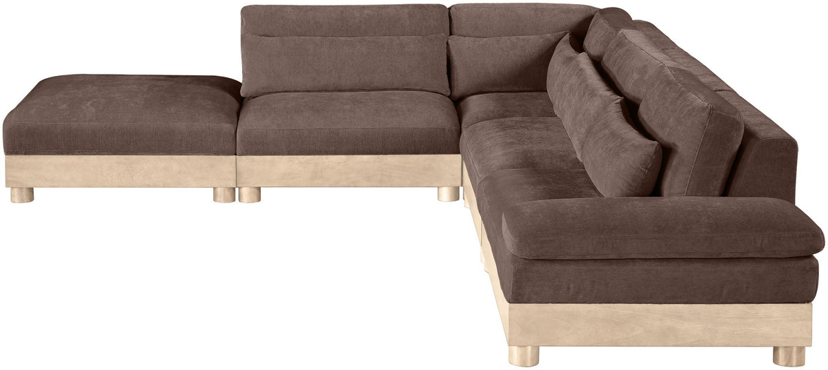 Turin - Chenille Fabric Upholstered Modular Sectional - Brown