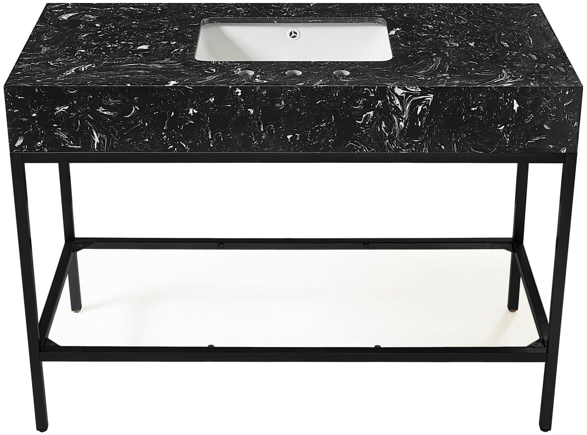 Marmo - Engineered Marble Bathroom Vanity With Black Base