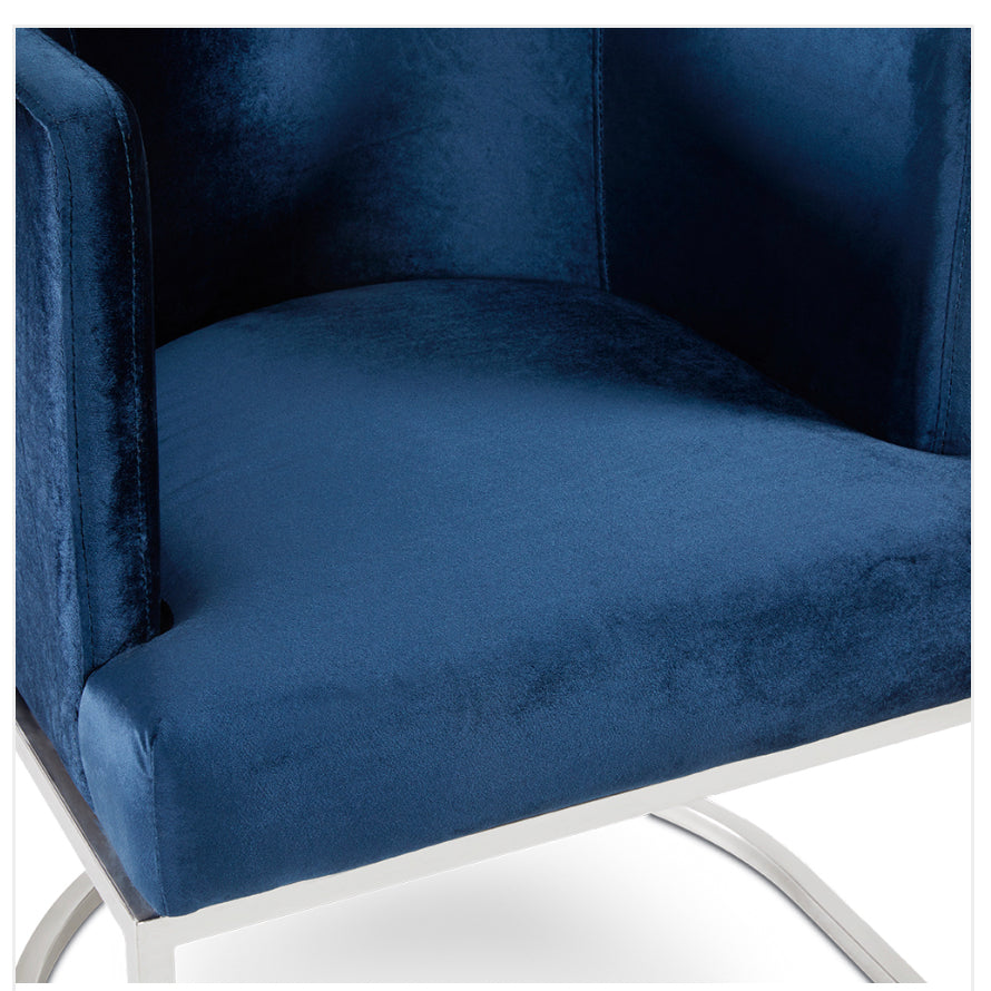 Theo Chair Blue Velvet - Furniture Depot