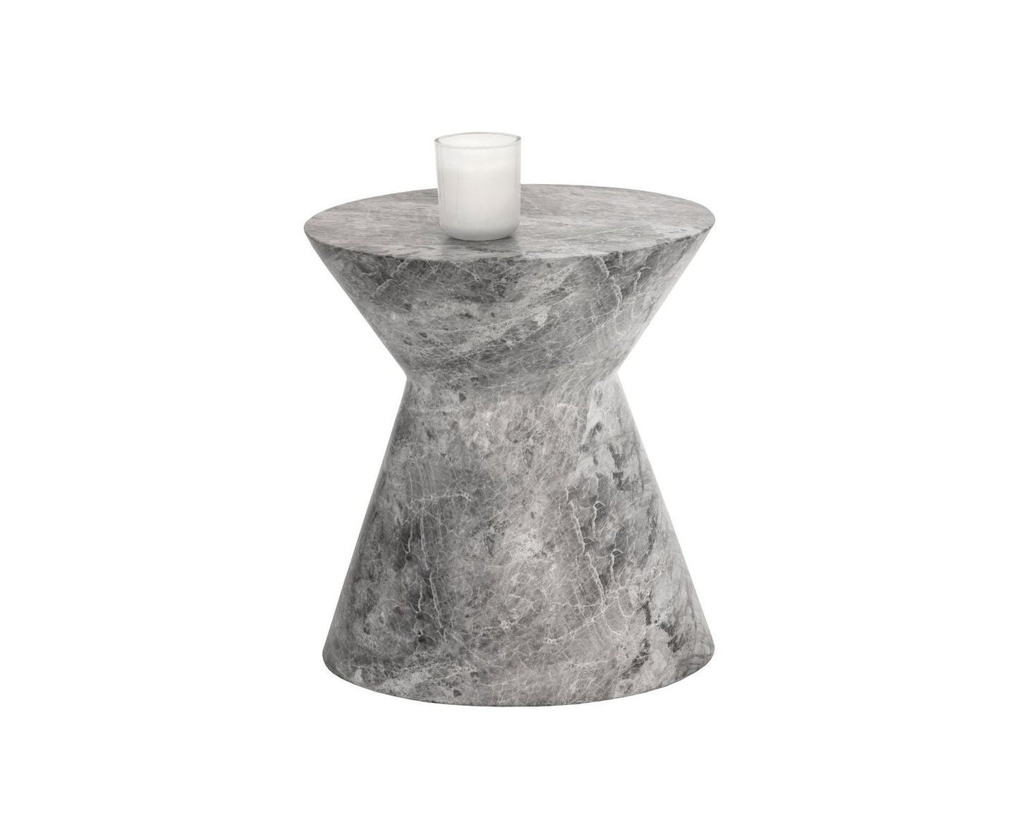 Astley End Table Marble Look Grey