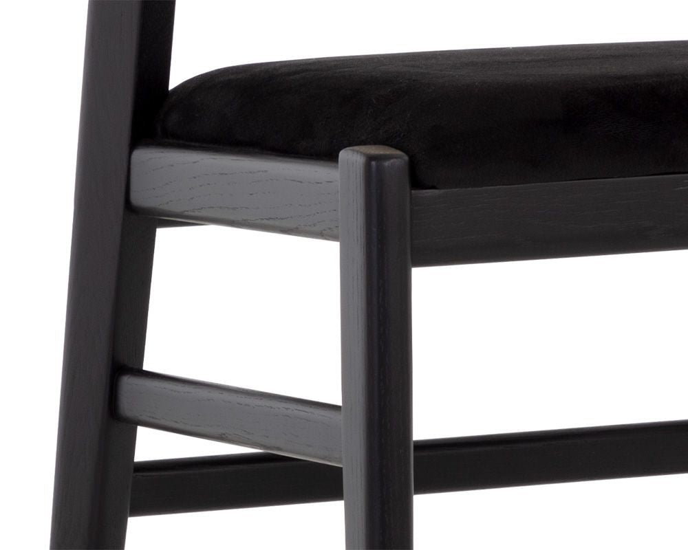 Annex Counter Stool Velvet Black / Natural