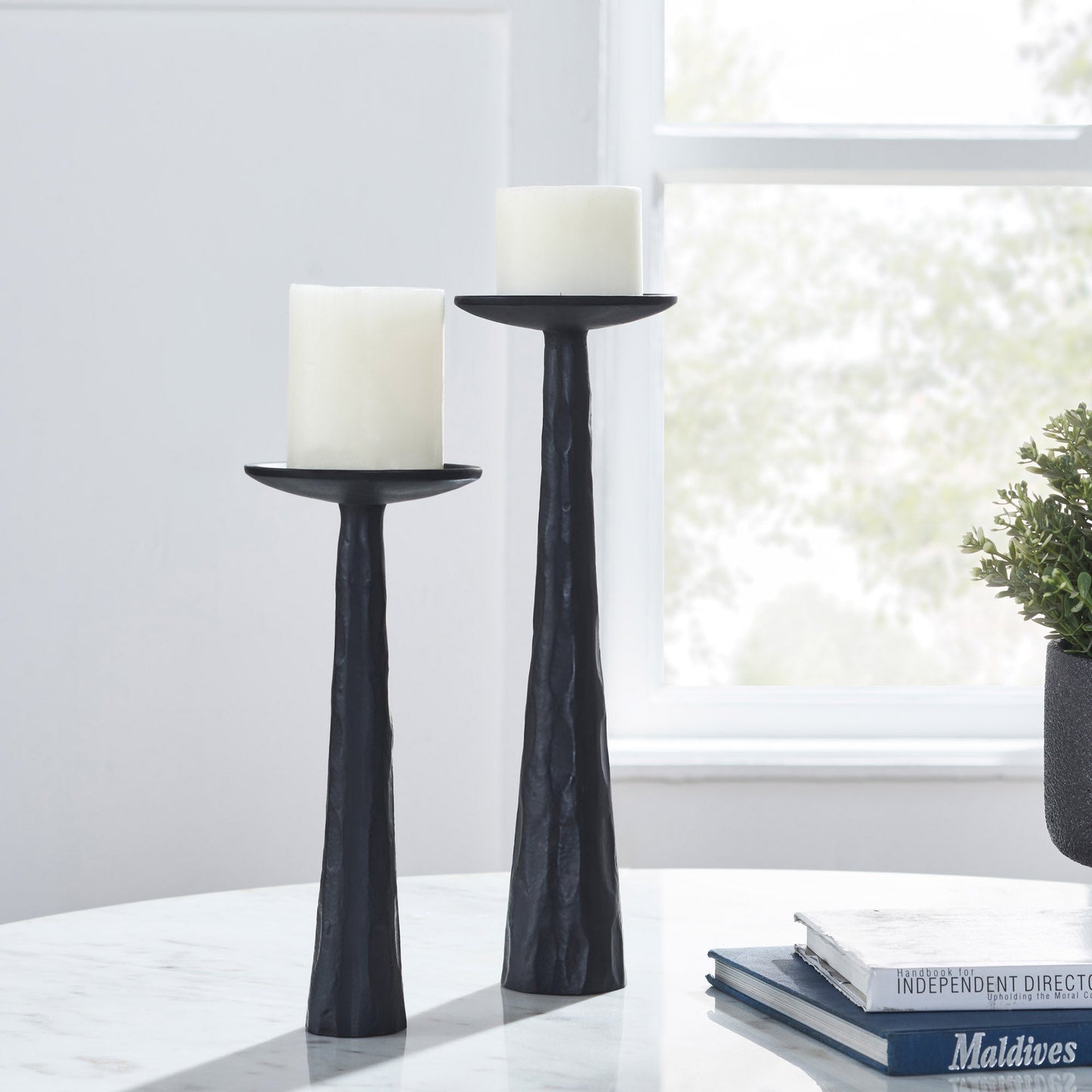 Tilde Set Of 2 Tapered/ Pillar Candle Holders - Furniture Depot