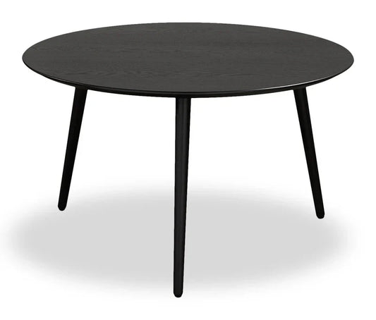 Viola 30" Modern Round Top Coffee Table – Black Ash