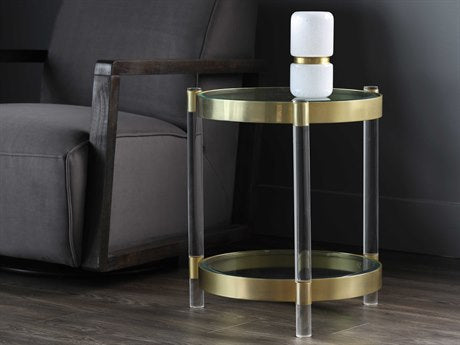 York End Table Brass