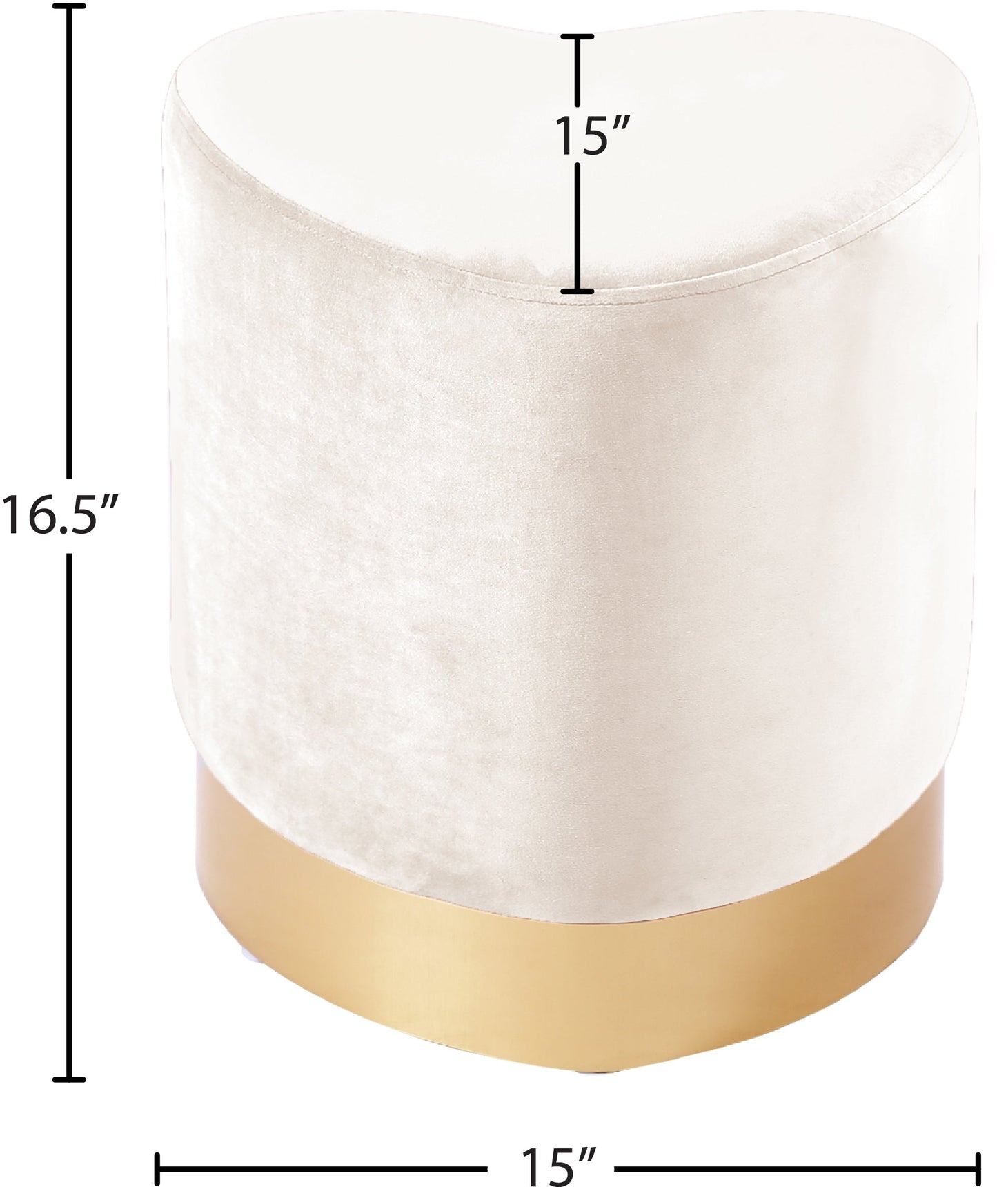 Heart Velvet Ottoman/Stool - Furniture Depot