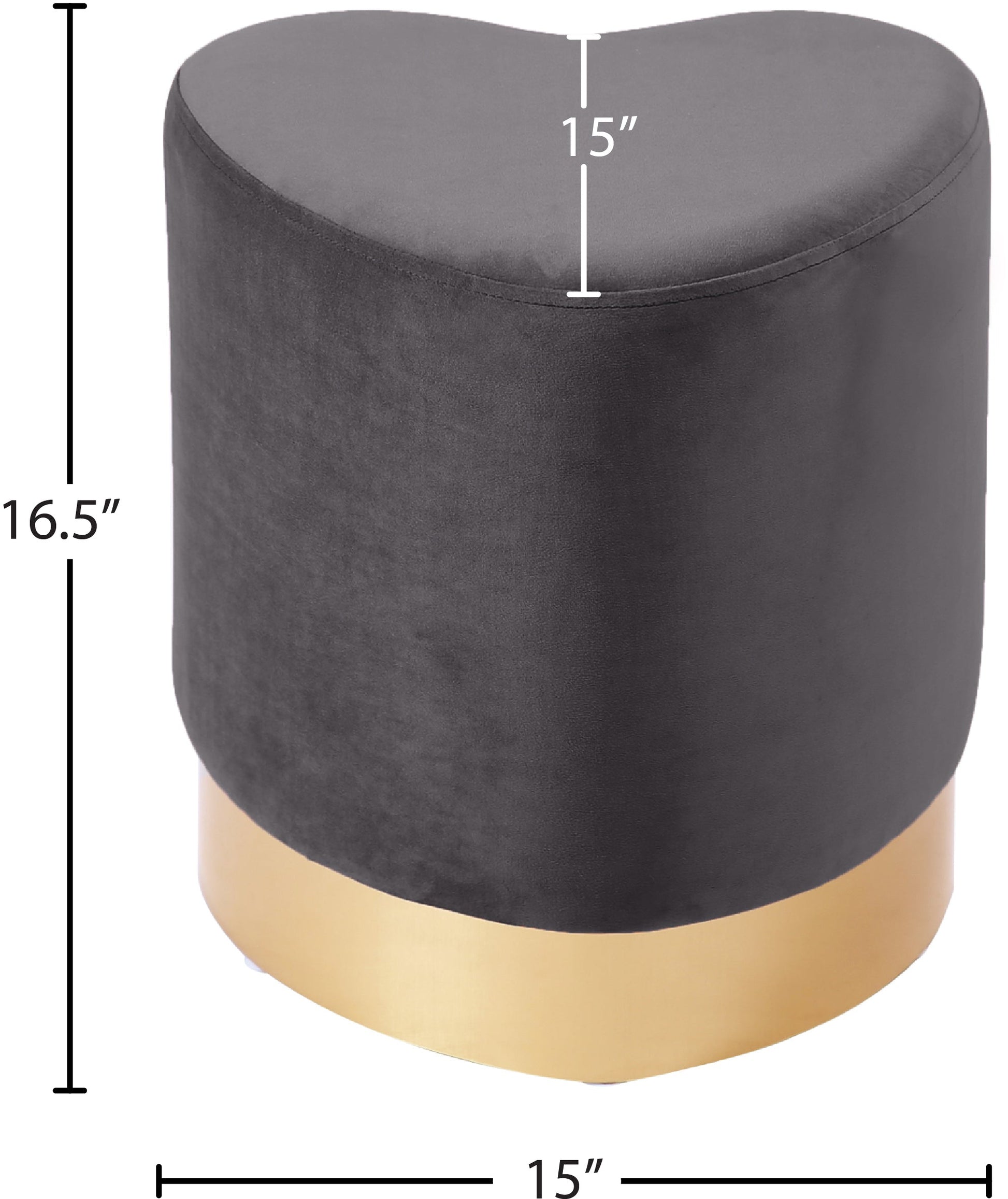 Heart Velvet Ottoman/Stool - Furniture Depot