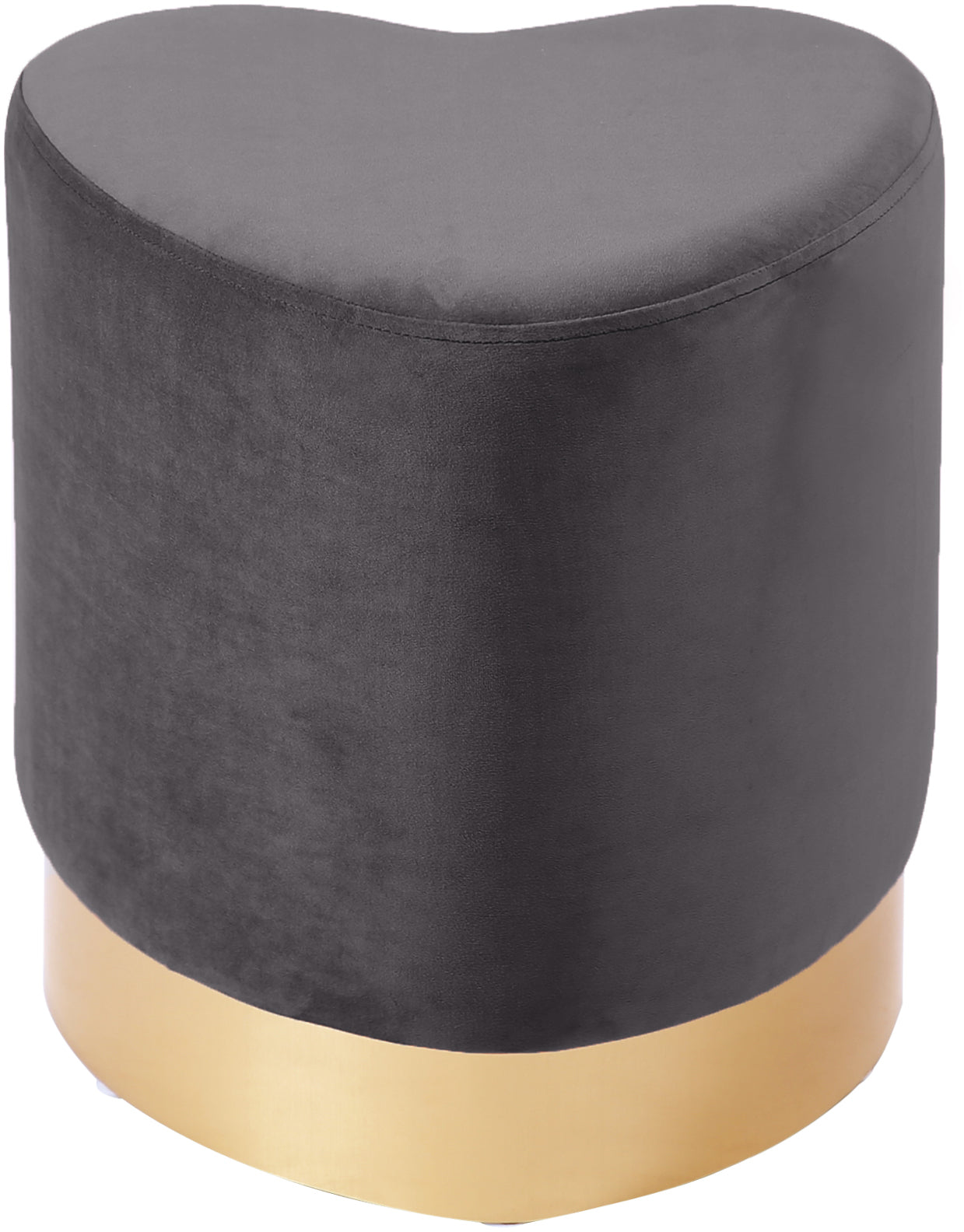 Heart Velvet Ottoman/Stool - Furniture Depot