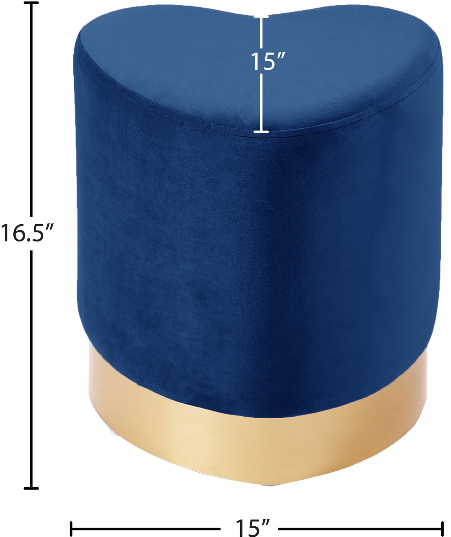 Heart Velvet Ottoman/Stool - Furniture Depot