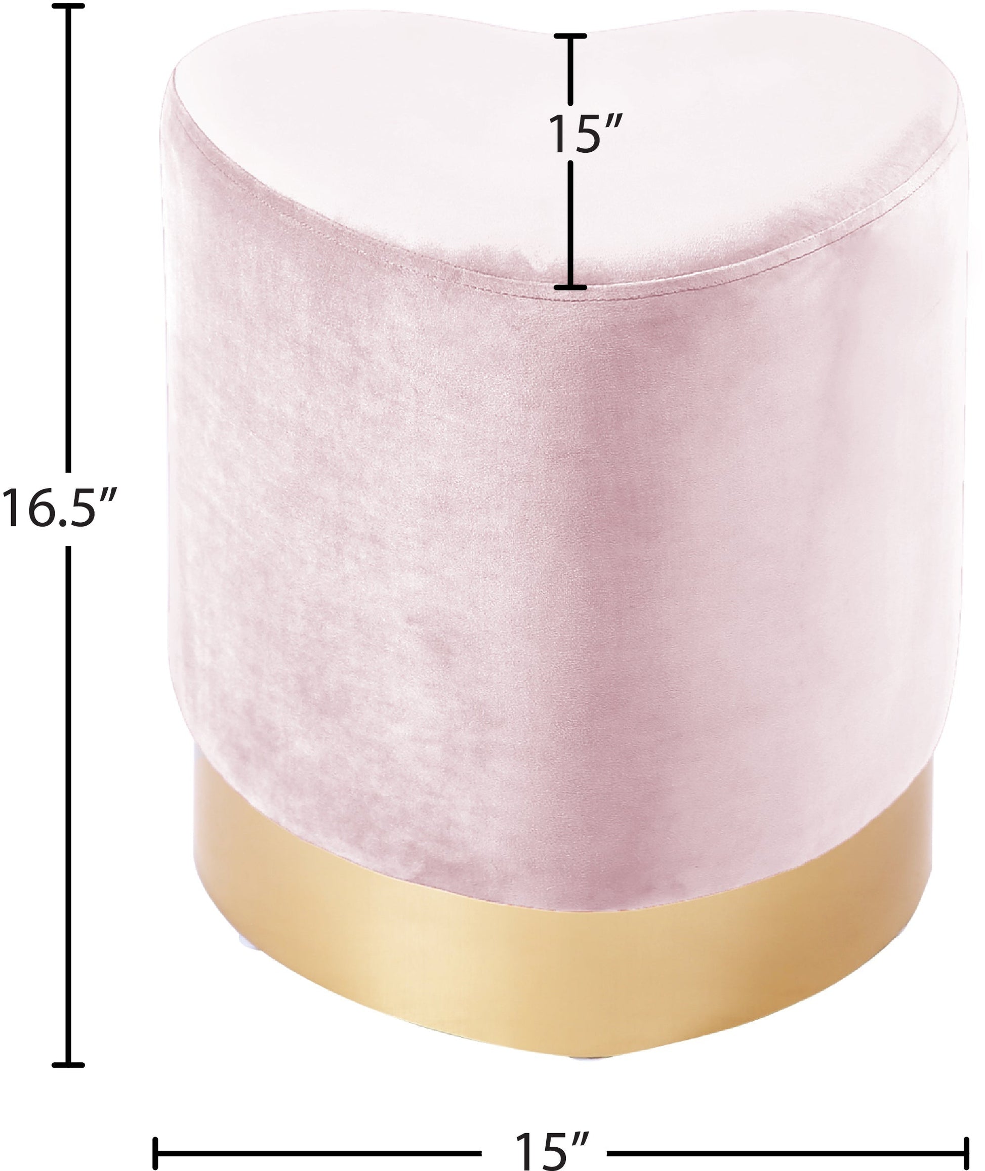 Heart Velvet Ottoman/Stool - Furniture Depot