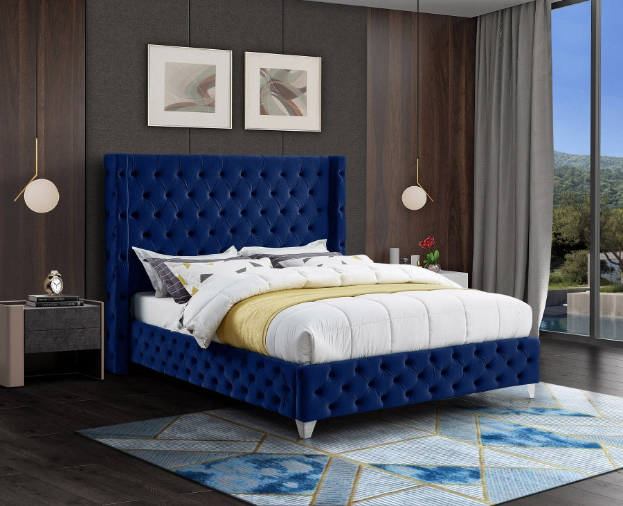 Savan Velvet Bed - Furniture Depot (7679026397432)