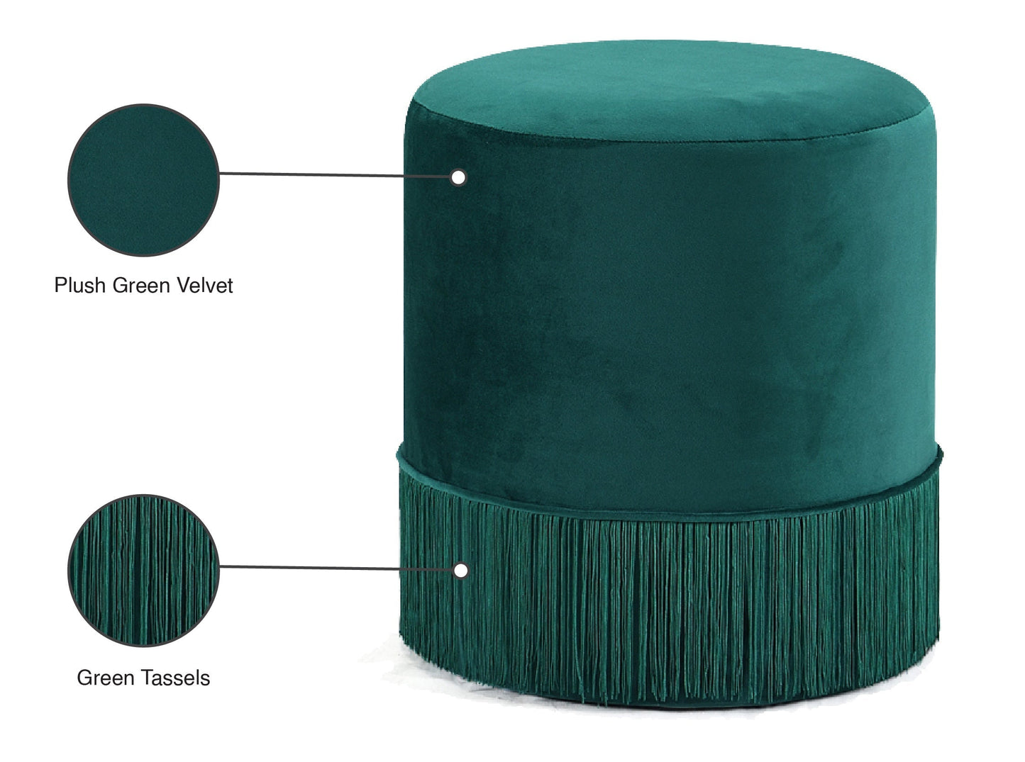 Teddy Velvet Ottoman/Stool - Furniture Depot