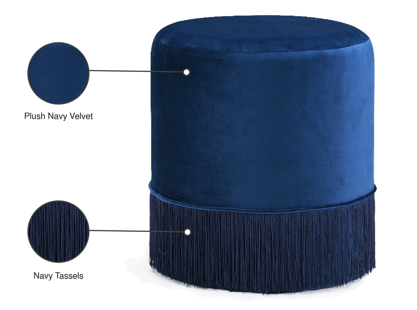 Teddy Velvet Ottoman/Stool - Furniture Depot