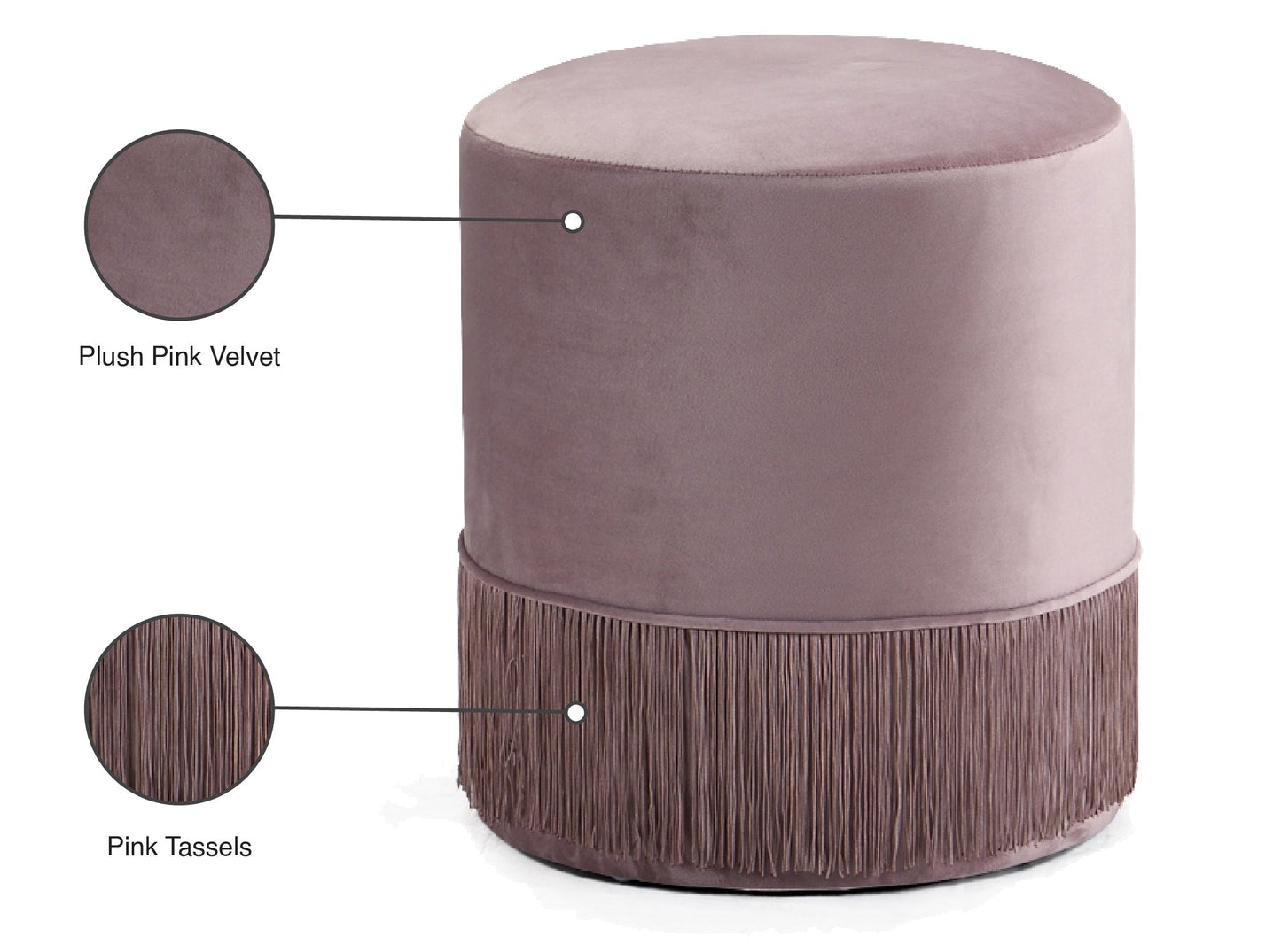 Teddy Velvet Ottoman/Stool - Furniture Depot