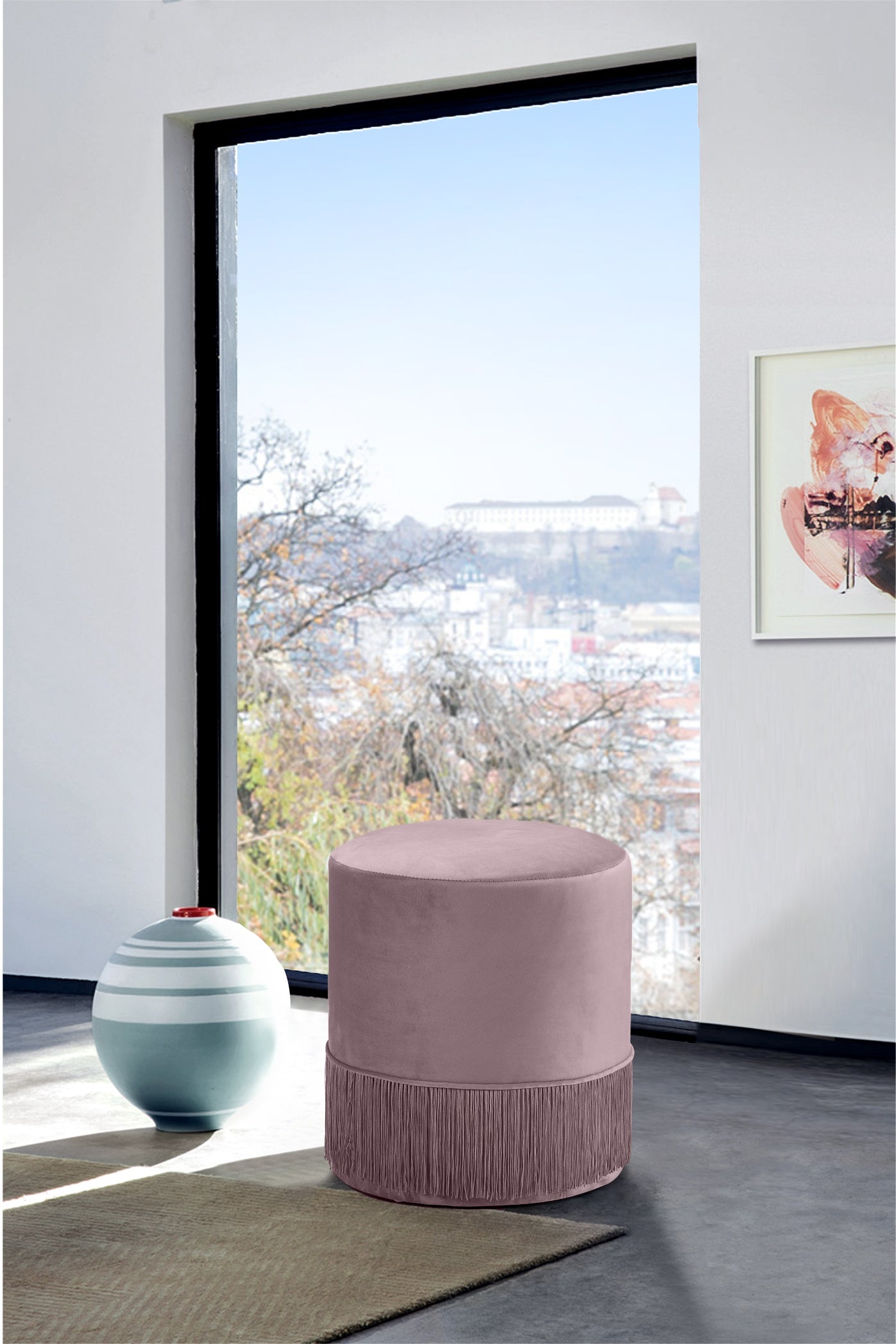 Teddy Velvet Ottoman/Stool - Furniture Depot