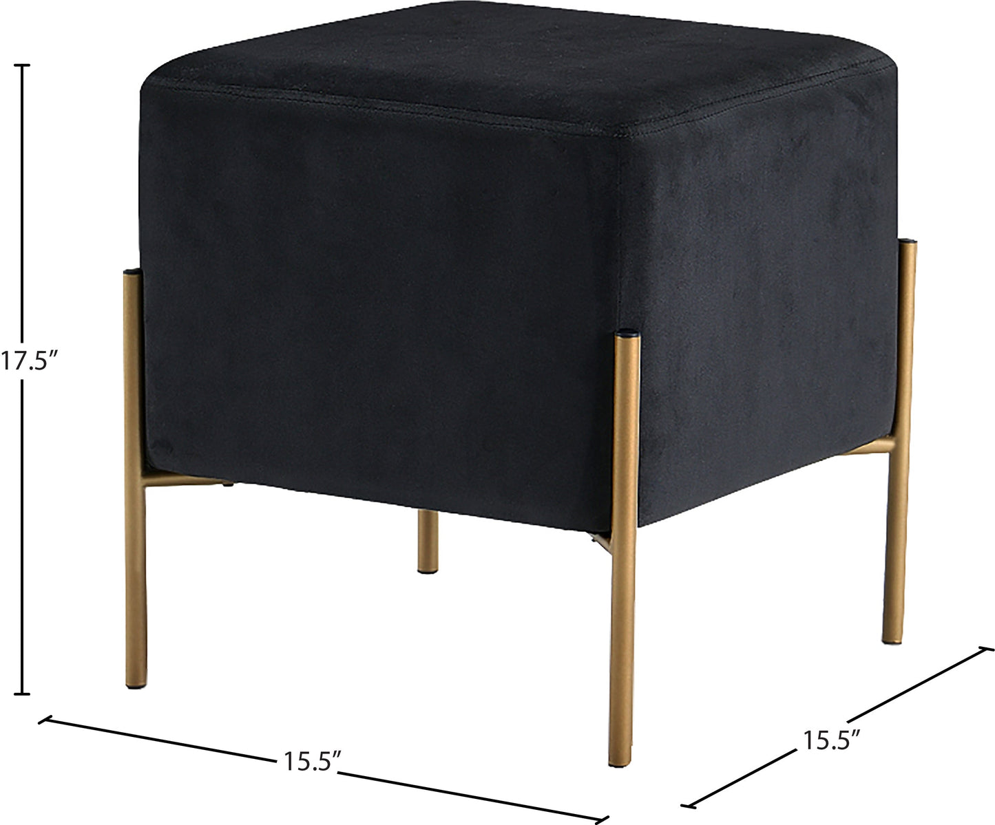 Isla Velvet Ottoman/Stool - Furniture Depot