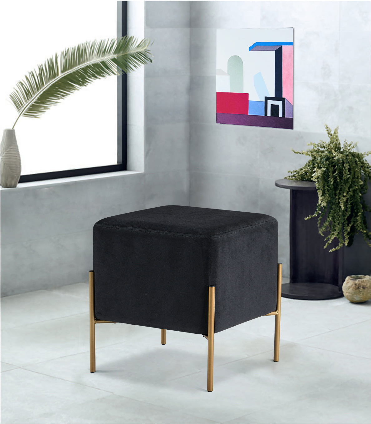 Isla Velvet Ottoman/Stool - Furniture Depot