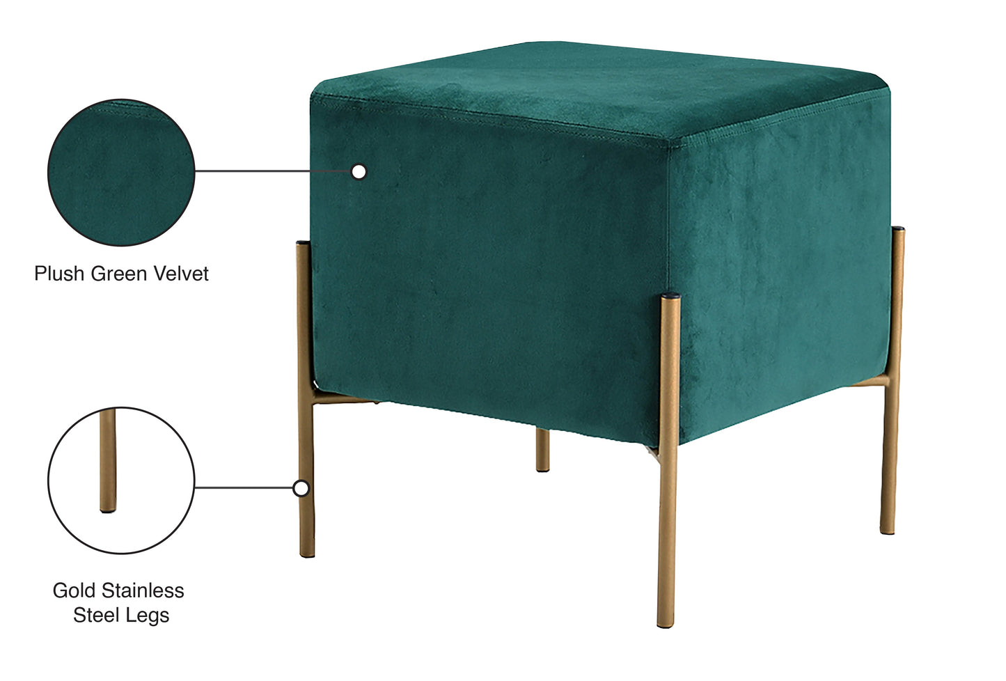 Isla Velvet Ottoman/Stool - Furniture Depot