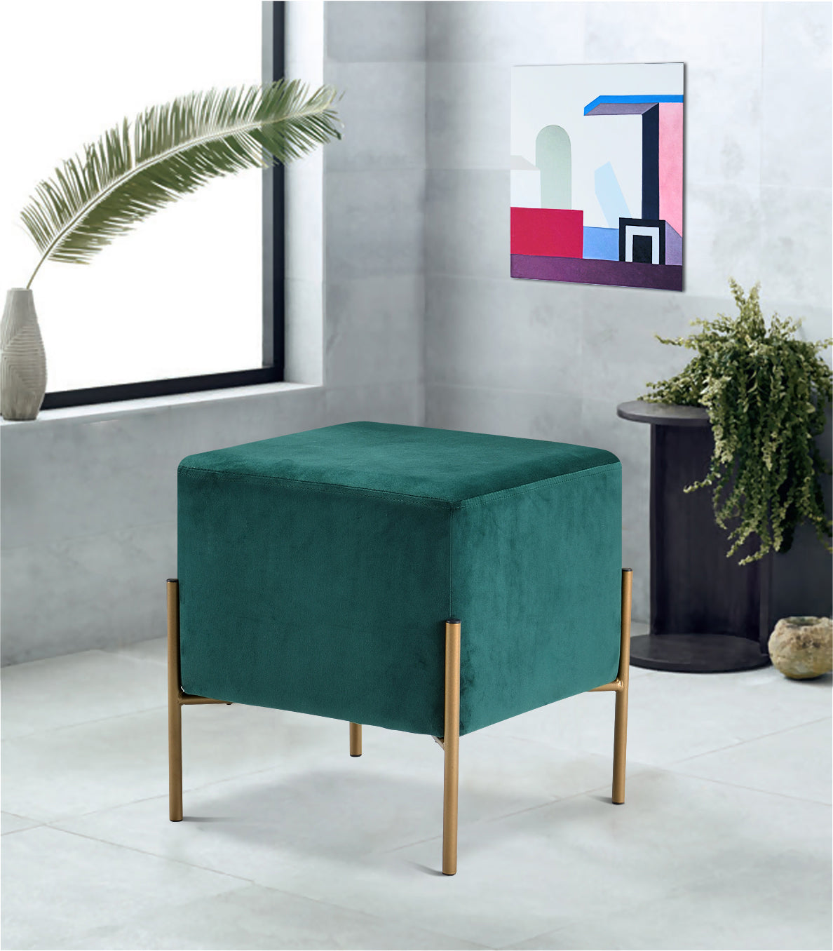 Isla Velvet Ottoman/Stool - Furniture Depot