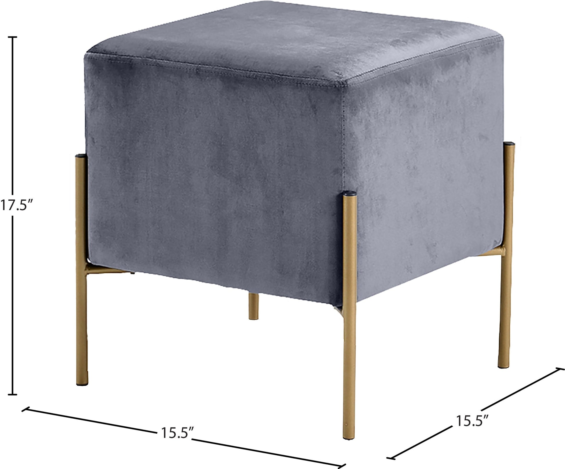 Isla Velvet Ottoman/Stool - Furniture Depot