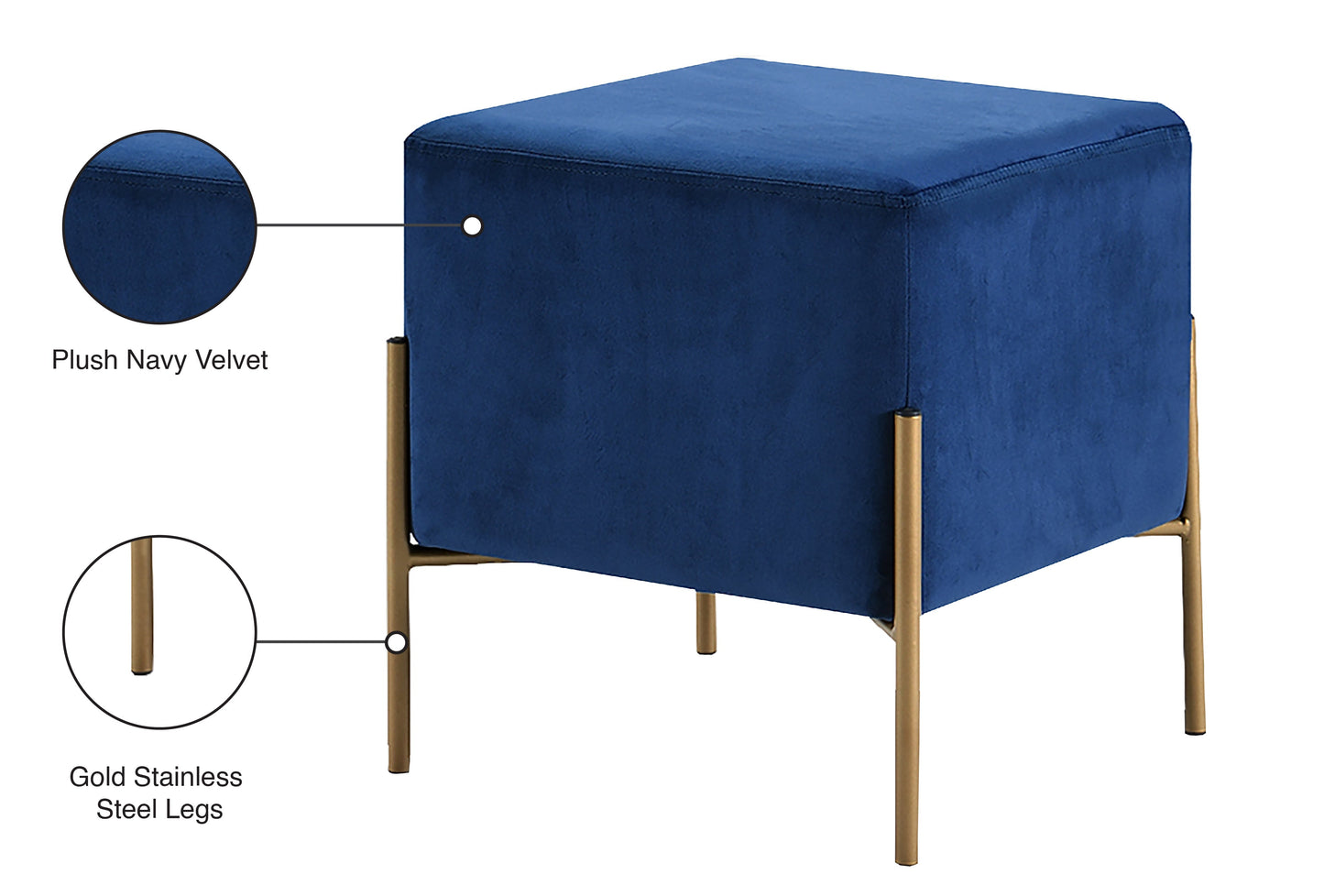 Isla Velvet Ottoman/Stool - Furniture Depot