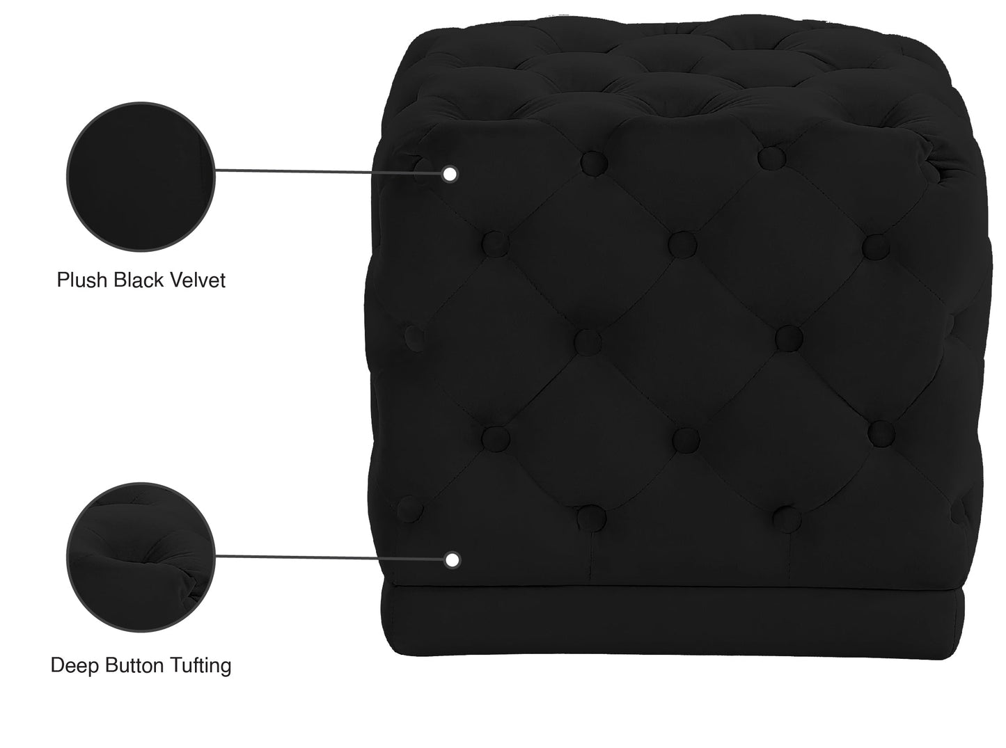 Stella Velvet Ottoman/Stool - Furniture Depot