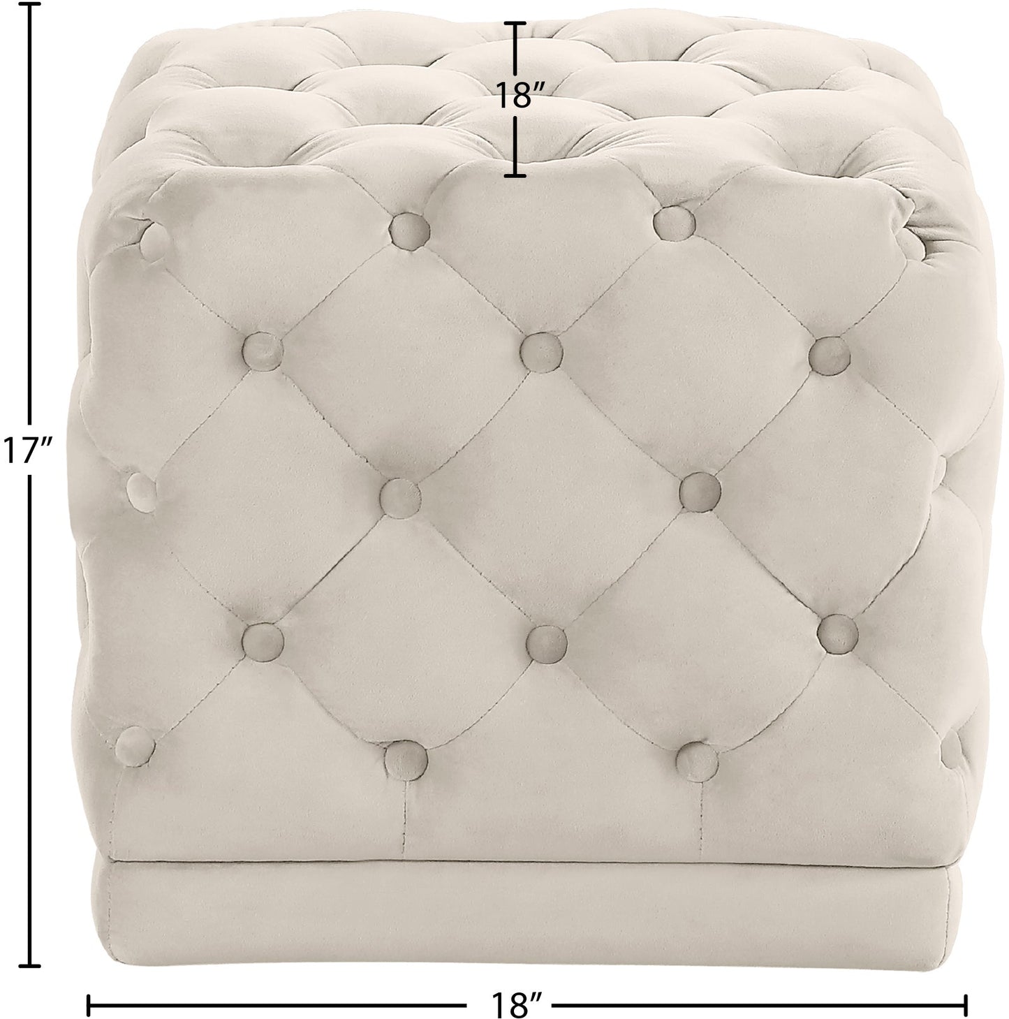 Stella Velvet Ottoman/Stool - Furniture Depot