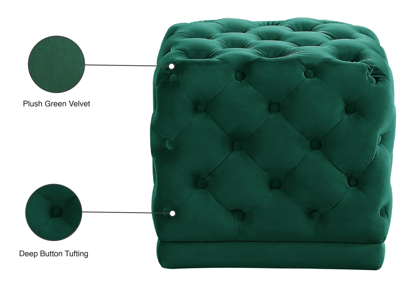 Stella Velvet Ottoman/Stool - Furniture Depot