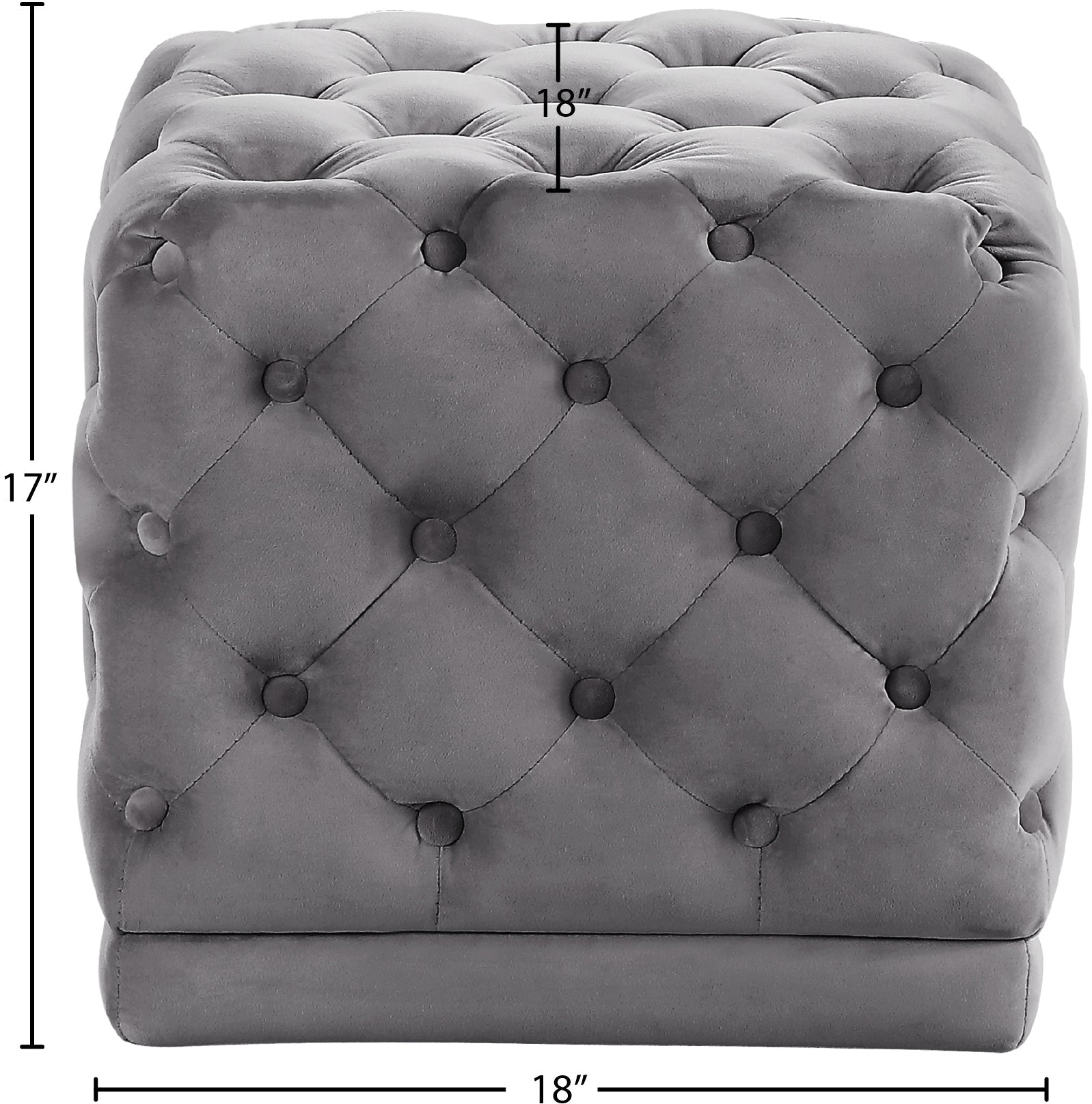 Stella Velvet Ottoman/Stool - Furniture Depot