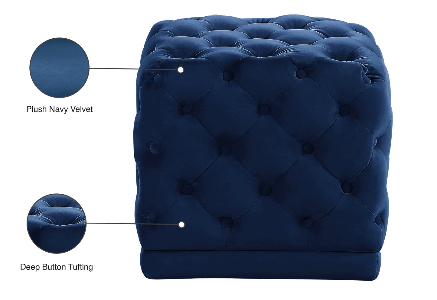 Stella Velvet Ottoman/Stool - Furniture Depot