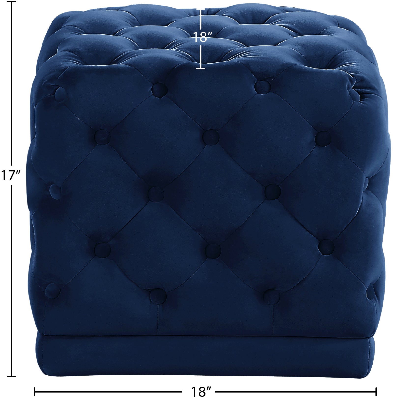 Stella Velvet Ottoman/Stool - Furniture Depot