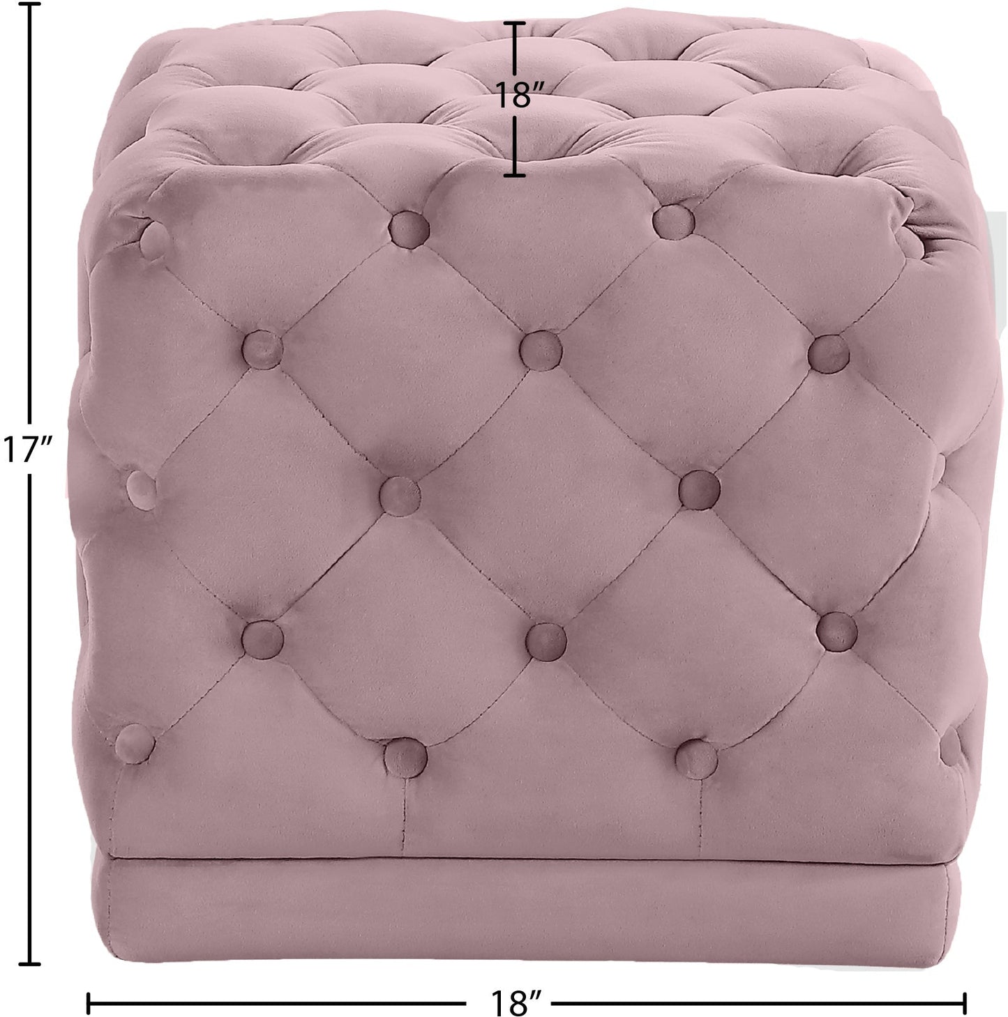 Stella Velvet Ottoman/Stool - Furniture Depot