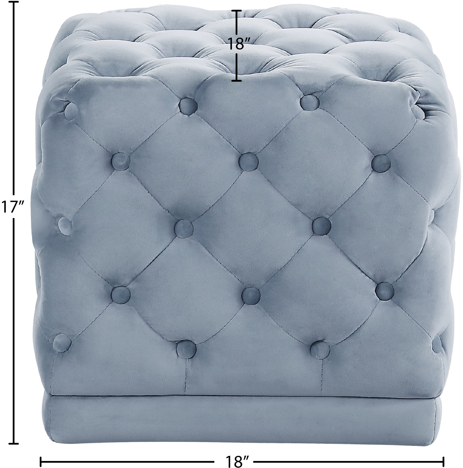 Stella Velvet Ottoman/Stool - Furniture Depot