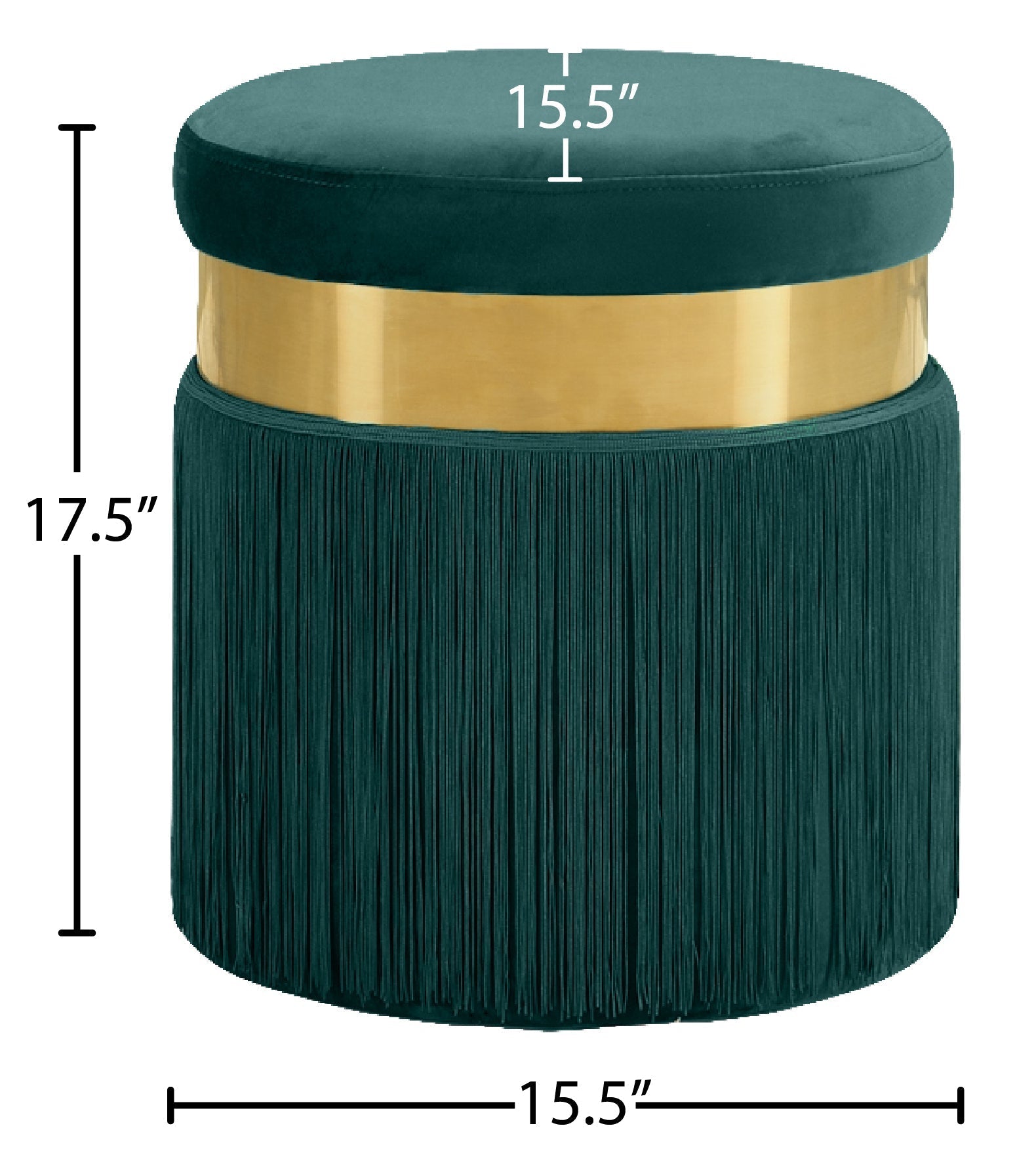 Yasmine Velvet Ottoman/Stool - Furniture Depot