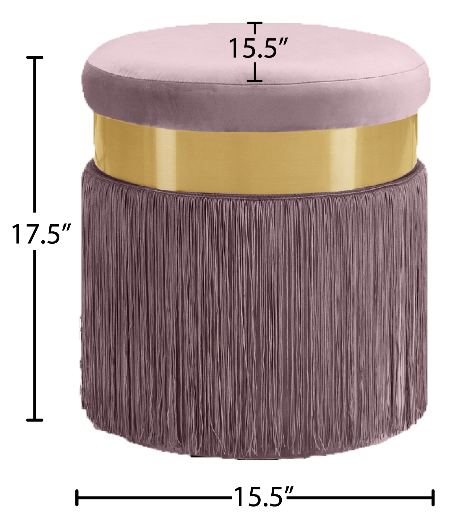 Yasmine Velvet Ottoman/Stool - Furniture Depot