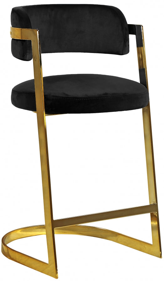 Georgia Black Velvet Counter Stool - Furniture Depot