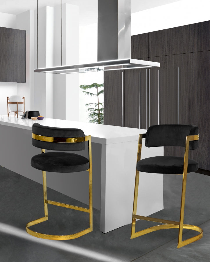 Georgia Black Velvet Counter Stool - Furniture Depot