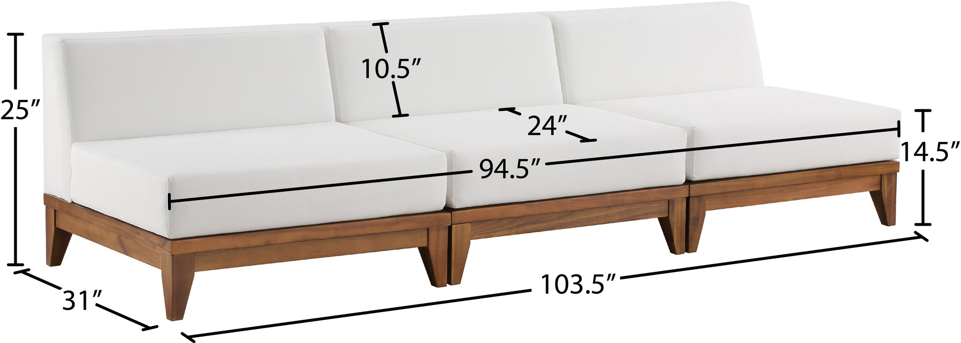 Rio Waterproof Fabric Outdoor Patio Modular Sofa - Furniture Depot