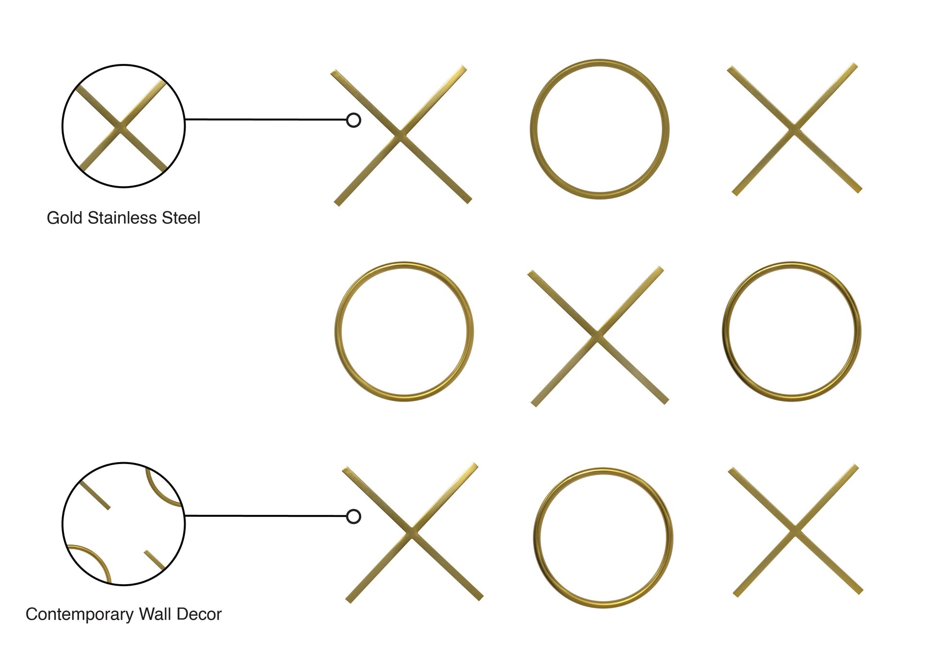 XOXO Stainless Steel Wall Decor - Furniture Depot