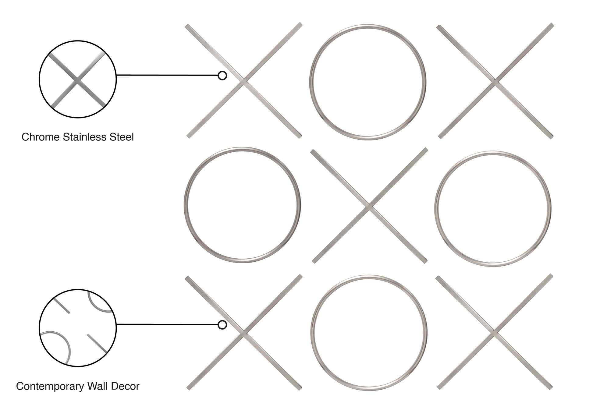 XOXO Stainless Steel Wall Decor - Furniture Depot