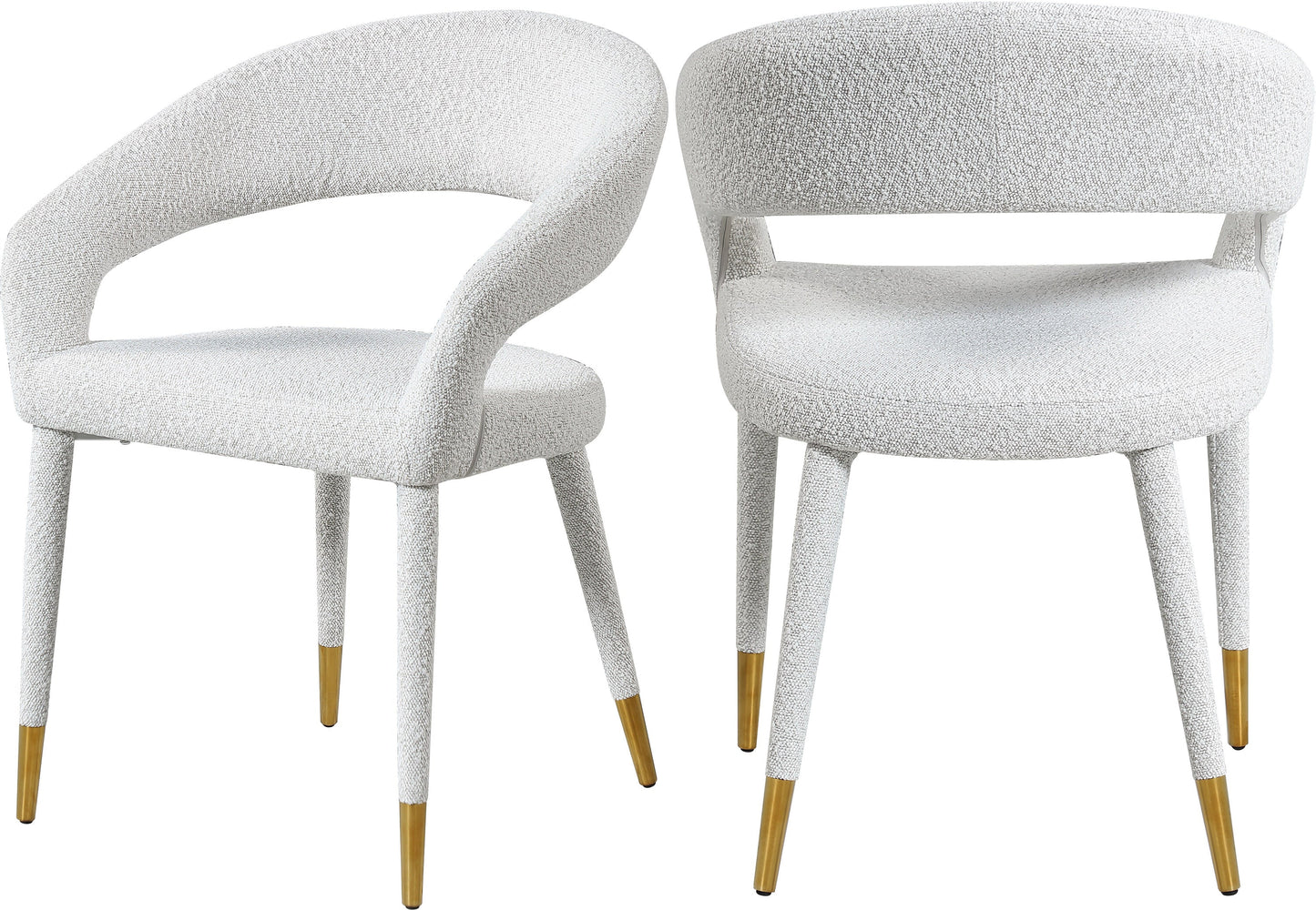 Destiny Cream Boucle Fabric Dining Chair - Furniture Depot (7679002018040)