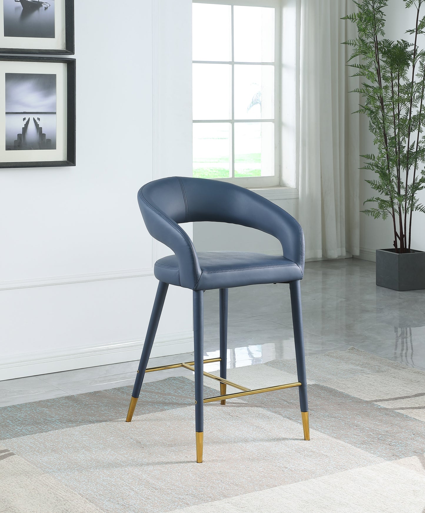 Destiny Faux Leather Stool - Furniture Depot (7679002083576)