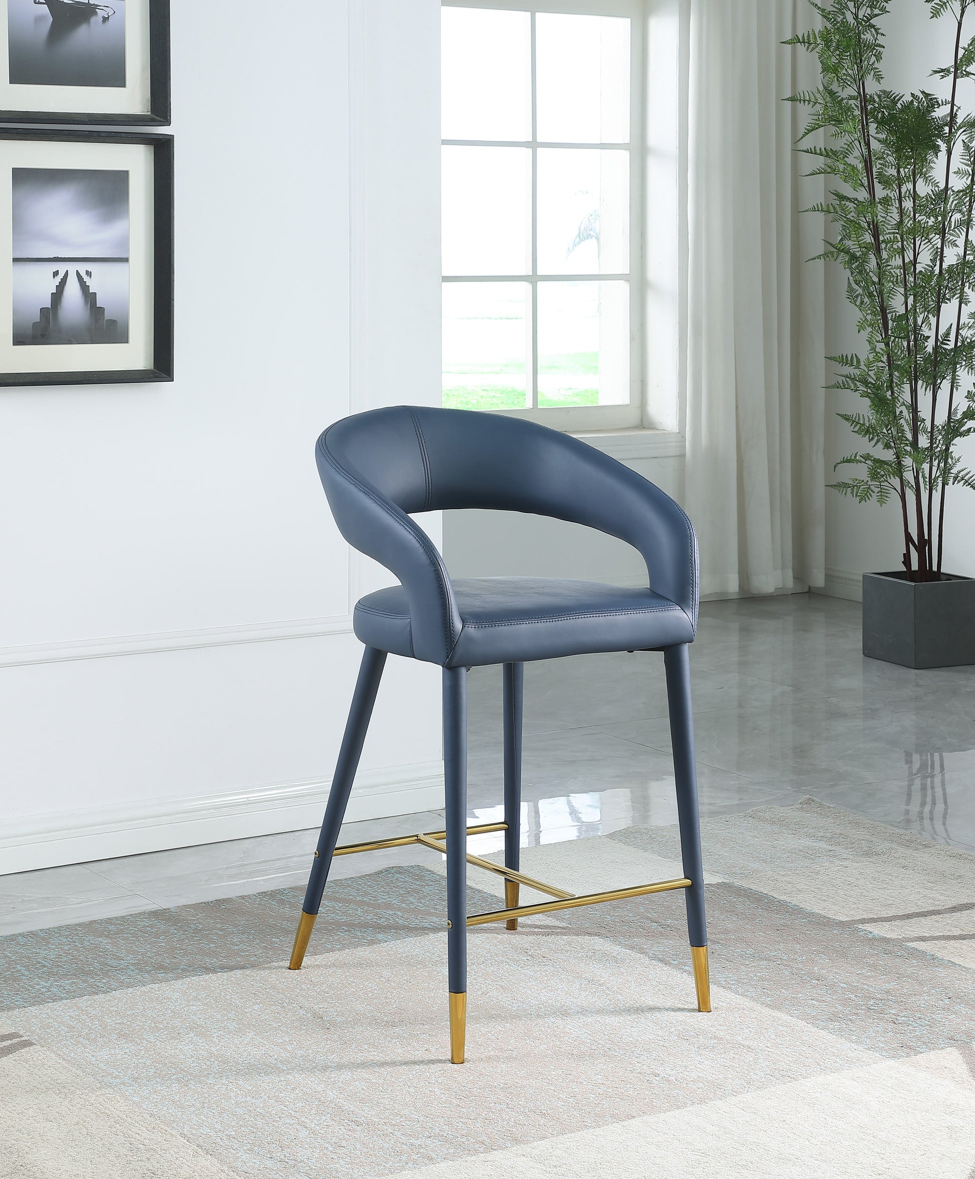 Destiny Faux Leather Stool - Furniture Depot (7679002083576)