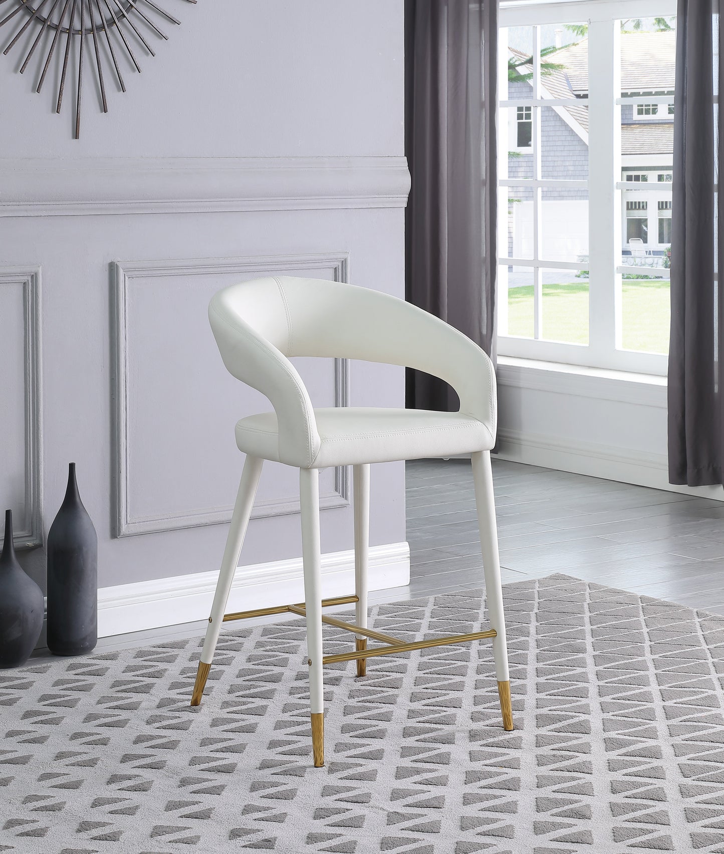 Destiny Faux Leather Stool - Furniture Depot (7679002083576)