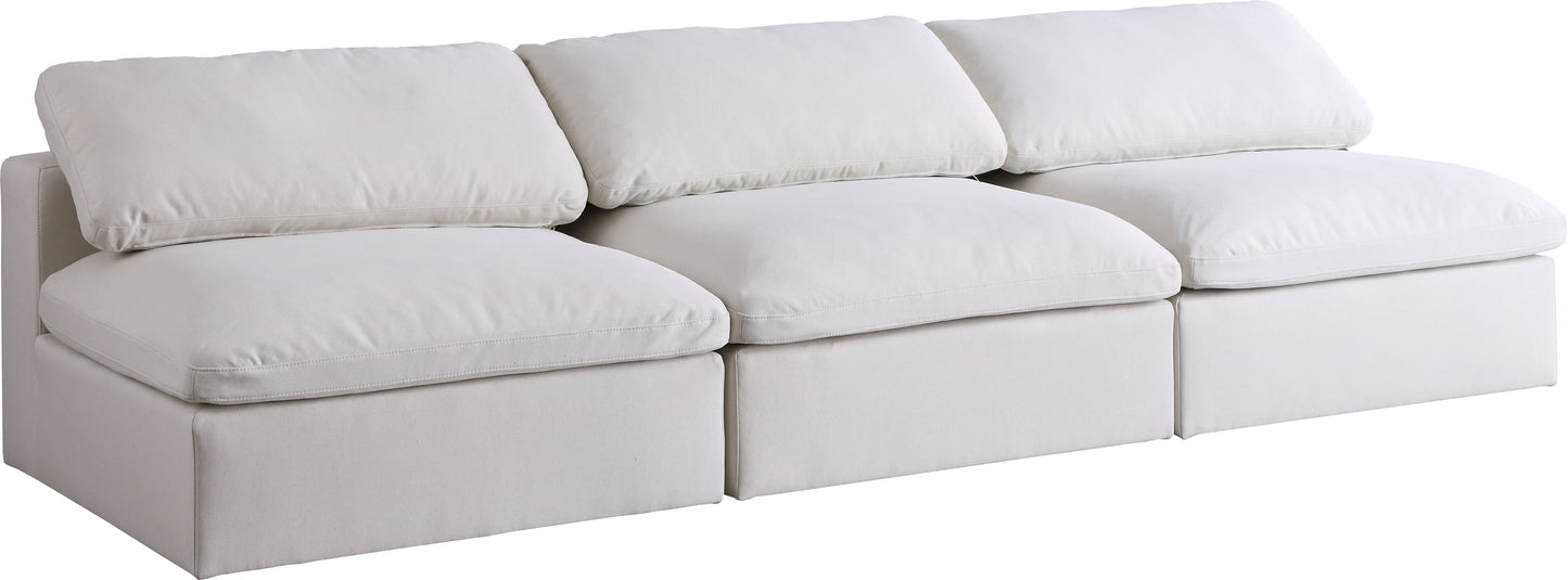 Serene Linen Fabric Deluxe Cloud Modular Armless Sofa - Furniture Depot