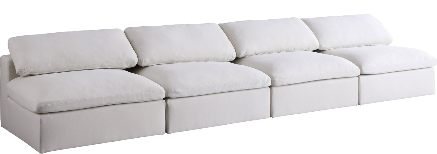 Serene Linen Fabric Deluxe Cloud Modular Armless Sofa - Furniture Depot