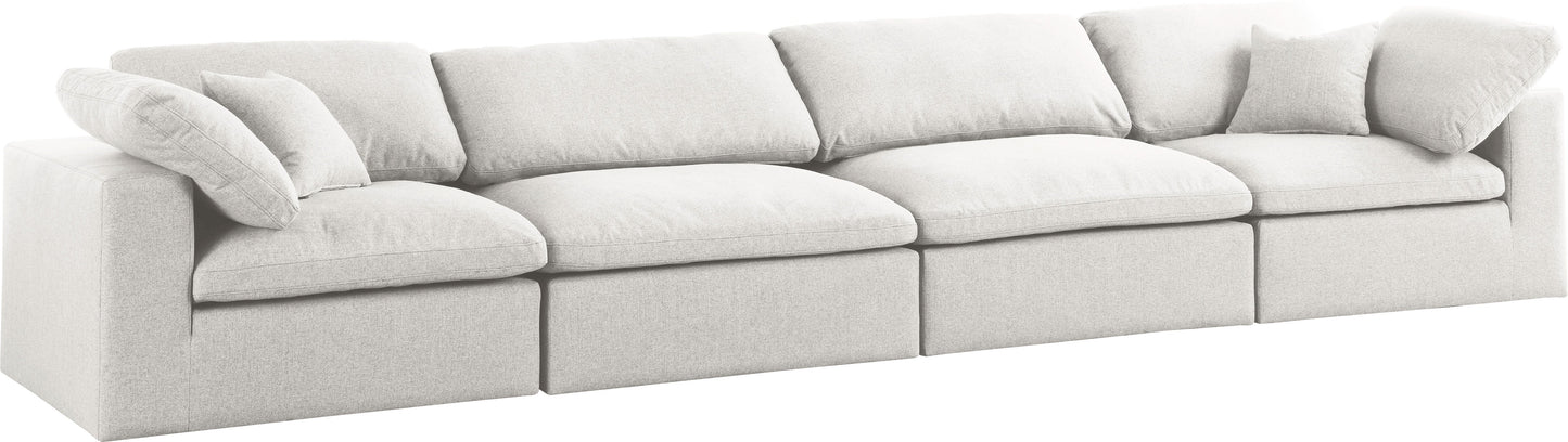 Serene Linen Fabric Deluxe Cloud Modular Sofa - Furniture Depot