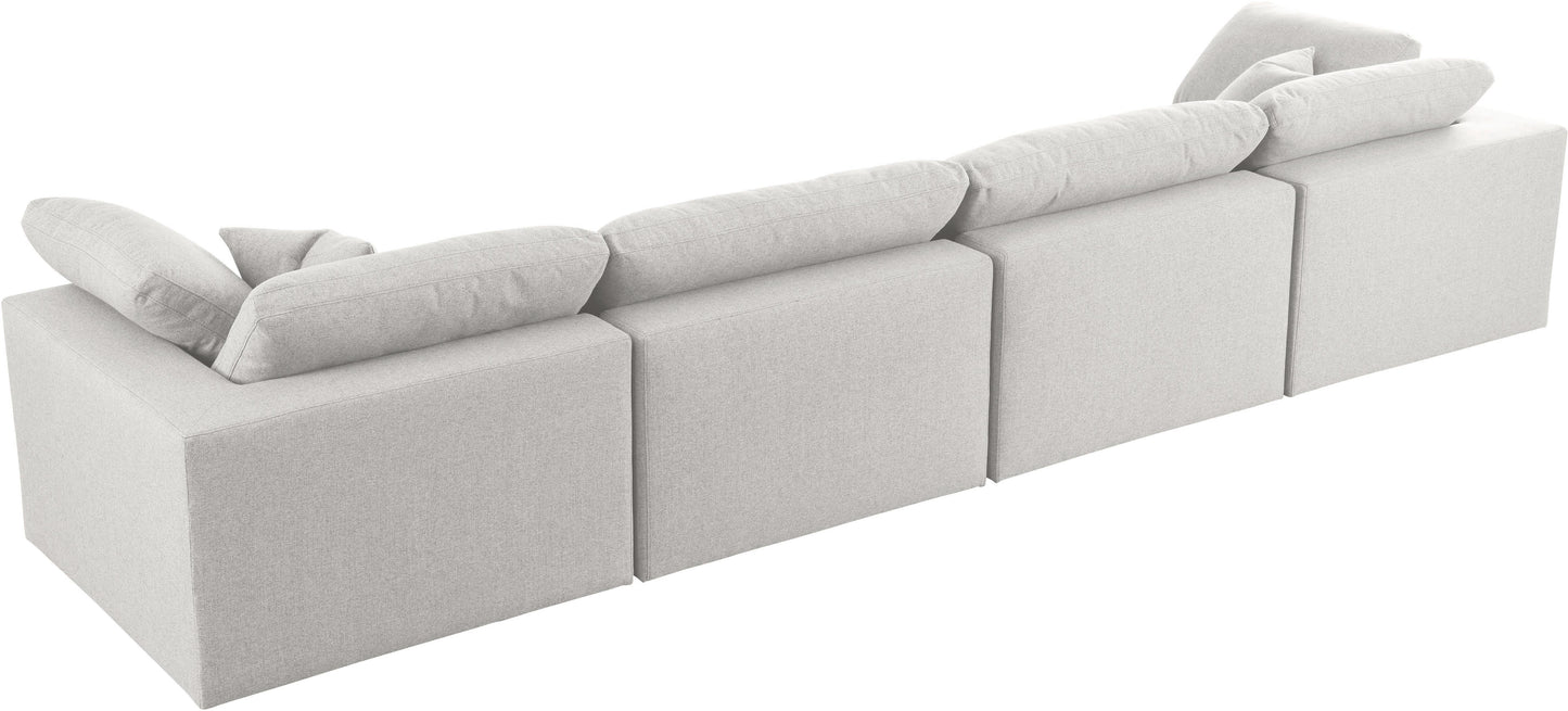 Serene Linen Fabric Deluxe Cloud Modular Sofa - Furniture Depot