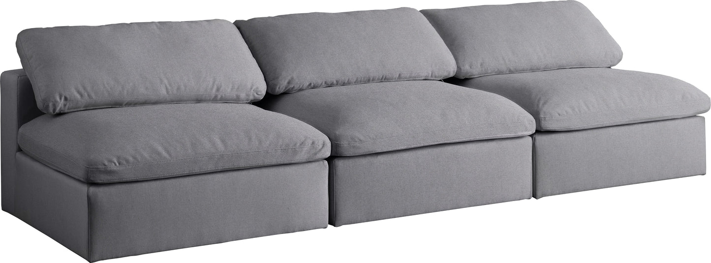 Serene Linen Fabric Deluxe Cloud Modular Armless Sofa - Furniture Depot