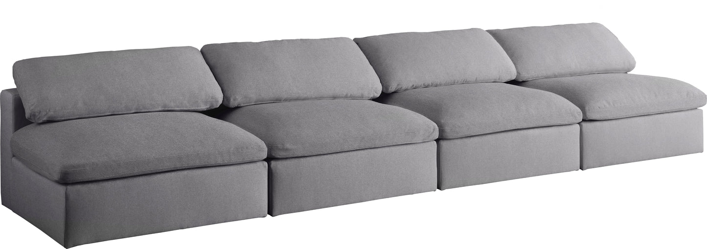 Serene Linen Fabric Deluxe Cloud Modular Armless Sofa - Furniture Depot